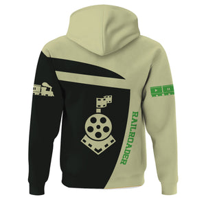 Railspirit Personalized Virginia & Truckee Railroad Hoodie All Aboard Steam Train Movie Projector Style Zip Up Hoodie