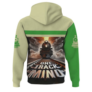 Railspirit Personalized Virginia & Truckee Railroad Hoodie One Track Mind Train Printed ZIp Up Hoodie