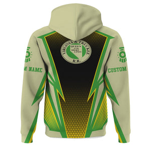 Railspirit Personalized Virginia & Truckee Railroad Hoodie Lightning Graphic Style Zip Up Hoodie Gift Idea For Train Lover