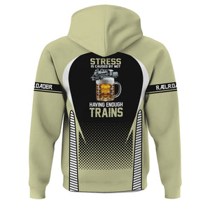 Railspirit Personalized Virginia & Truckee Railroad Hoodie Stress Is Caused By Not Having Enough Trains  Zip Up Hoodie