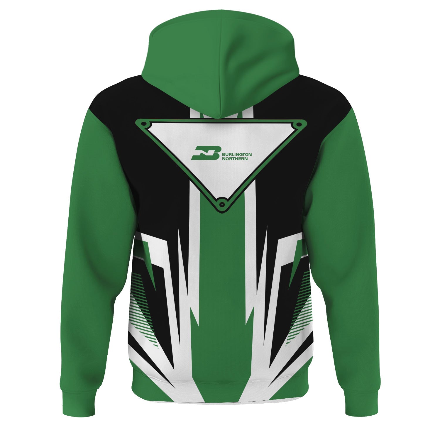 Railspirit Burlington Northern Railroad Hoodie Bold Graphic Style All Over Printed Zip Up Hoodie