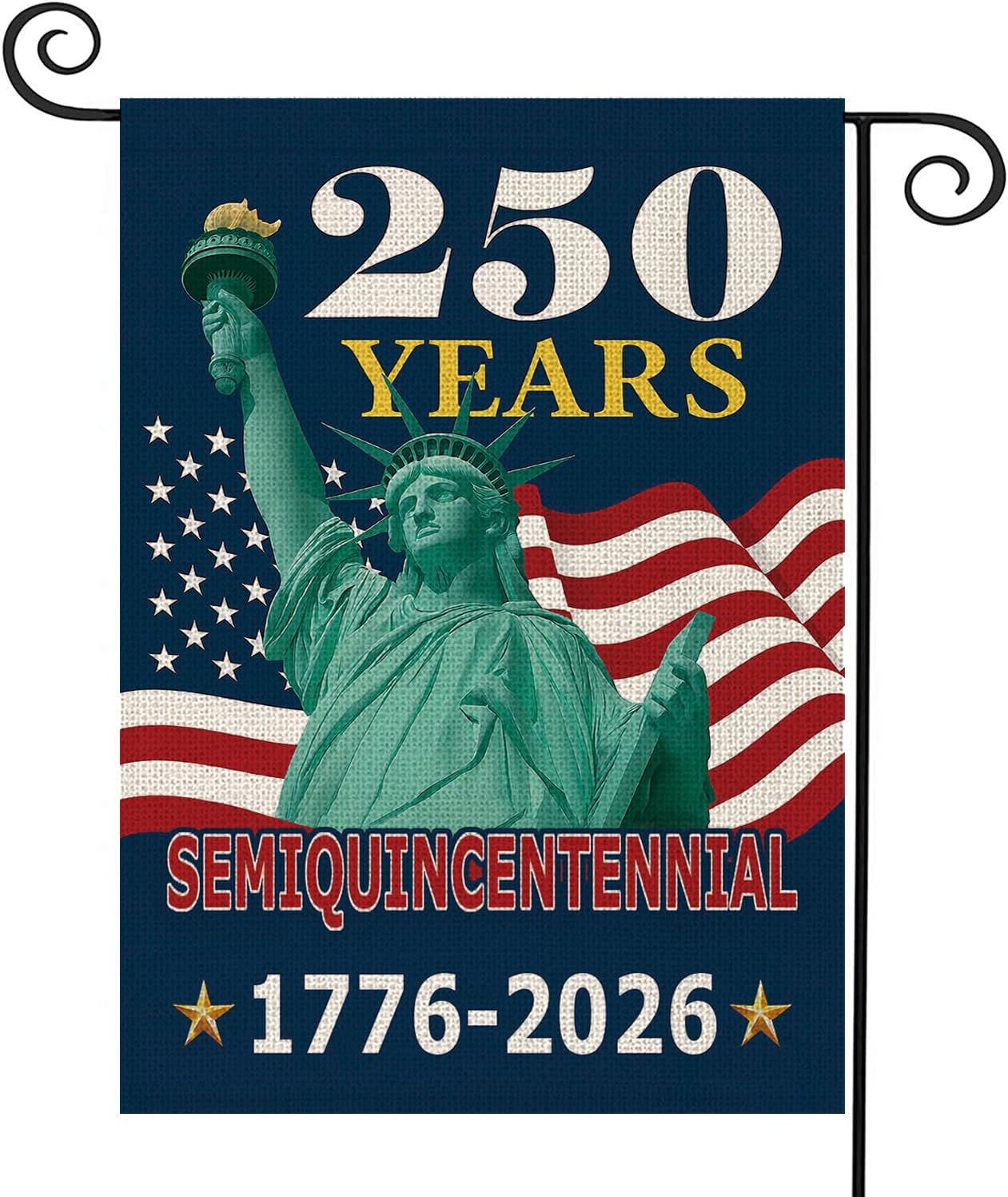 250 Years America Garden Flag, 250th Anniversary USA Patriotic Double-Sided Banner, Statue of Liberty Design Flag 1776-2026 Semiquincentennial