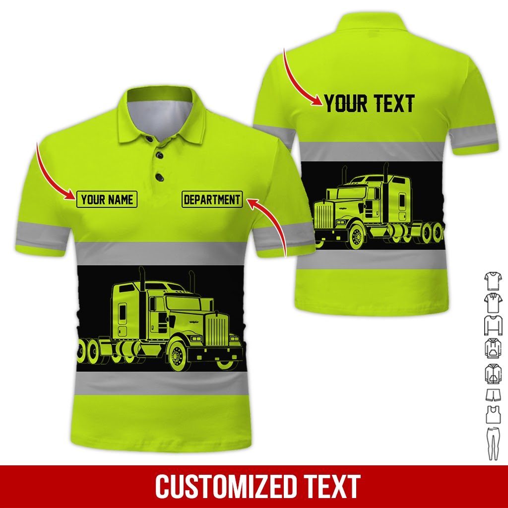 Customized Name Truck Driver Style Shirt, Personalized Workwear, Truck Driver Gift