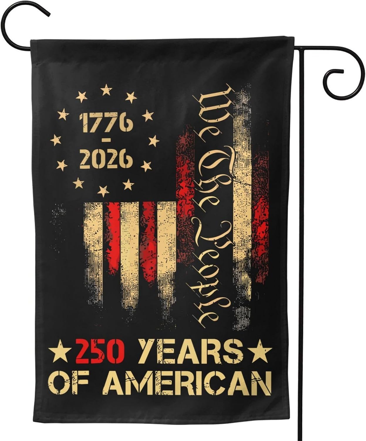 USA 250th Anniversary Garden Flag - Double Sided Patriotic Banner with 1776-2026 & 250 Years Design, American Birthday Celebration Yard Decoration