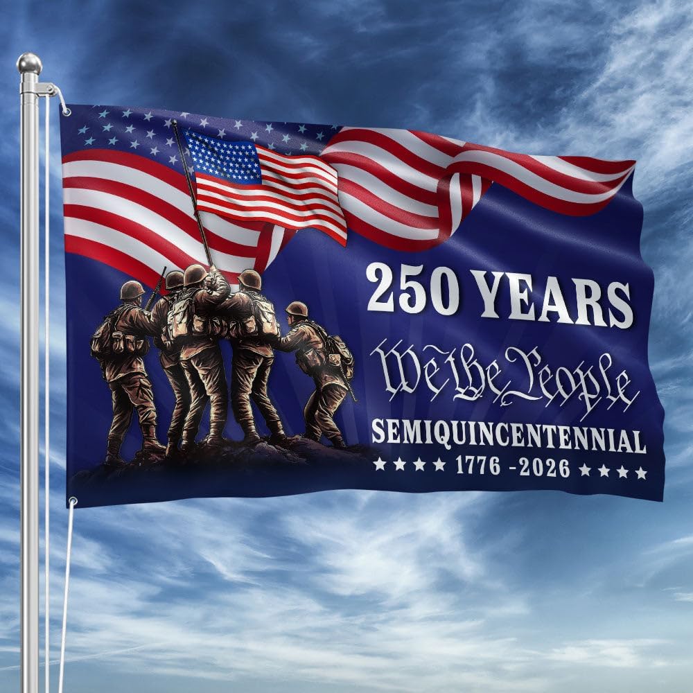 American Flag 250 Years Anniversary United States Semiquincentennial Pole Flage US Soldier Garden Flag Home Decor For Indoor Outdoor