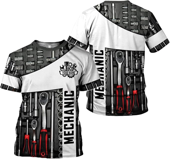 Personalized Mechanic Shirt for Men, Mechanic Tool T shirt Hoodie Sweatshirt 3D Shirts, Mechanics Equipment Apparel