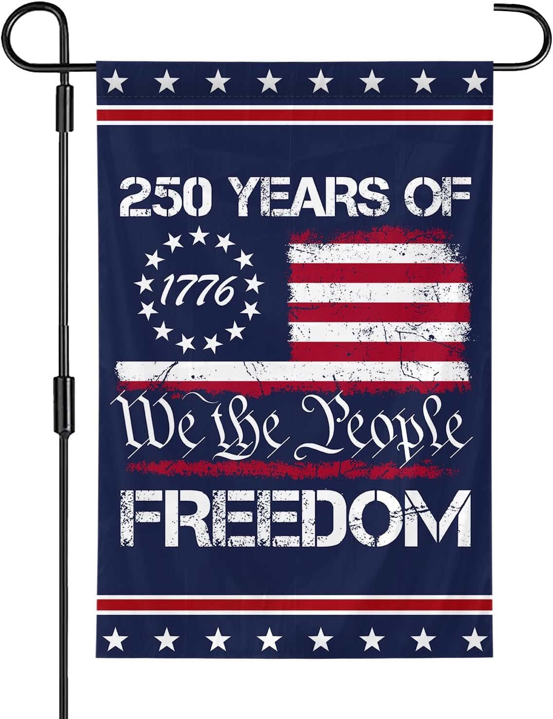 We The People 1776-2026 Flag Memorial Day Patriotic 250th Birthday 250 Years United States Indoor Garden Decoration