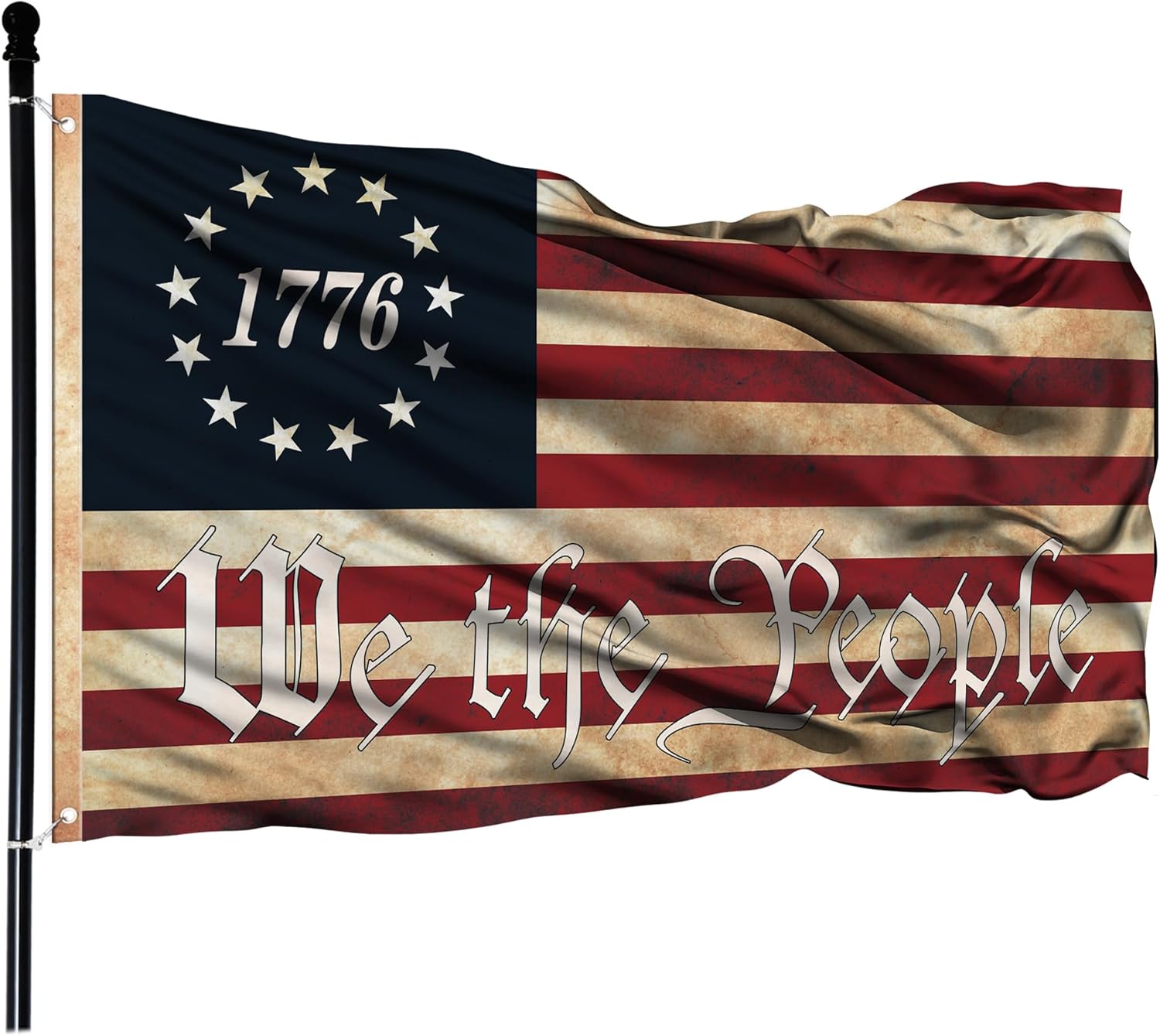 We The People 1776 Pole Flag Double Side American Garden Flag Decoration For Indoor Outdoor