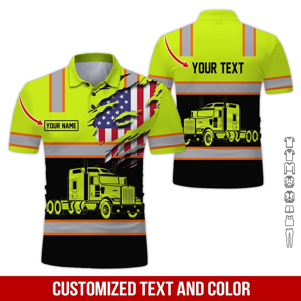 Custom Name Love Trucker Clothes, Personalized Truck Driver Apparel