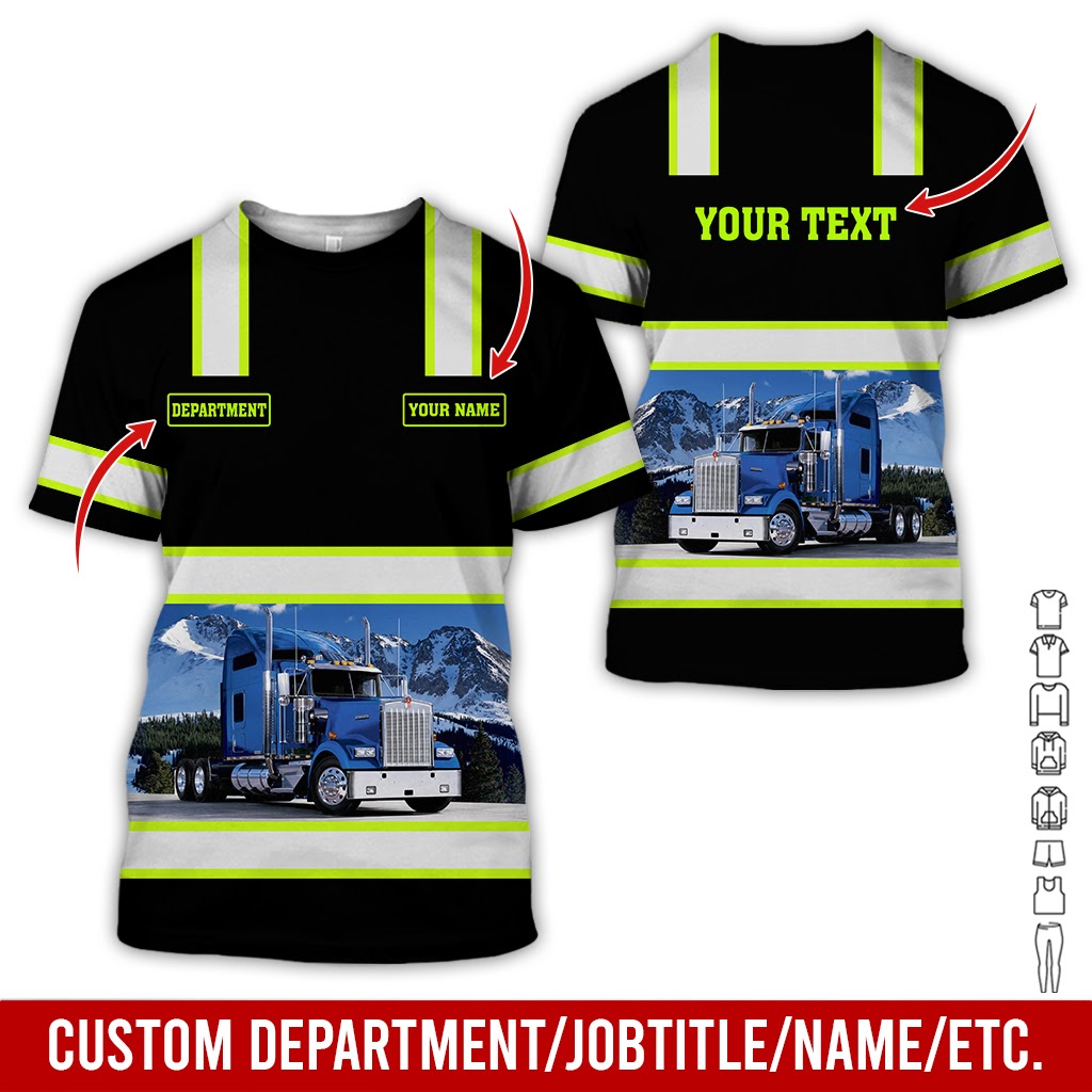 Custom Name Proud Trucker Uniform Clothes, Personalized Trucker Gear