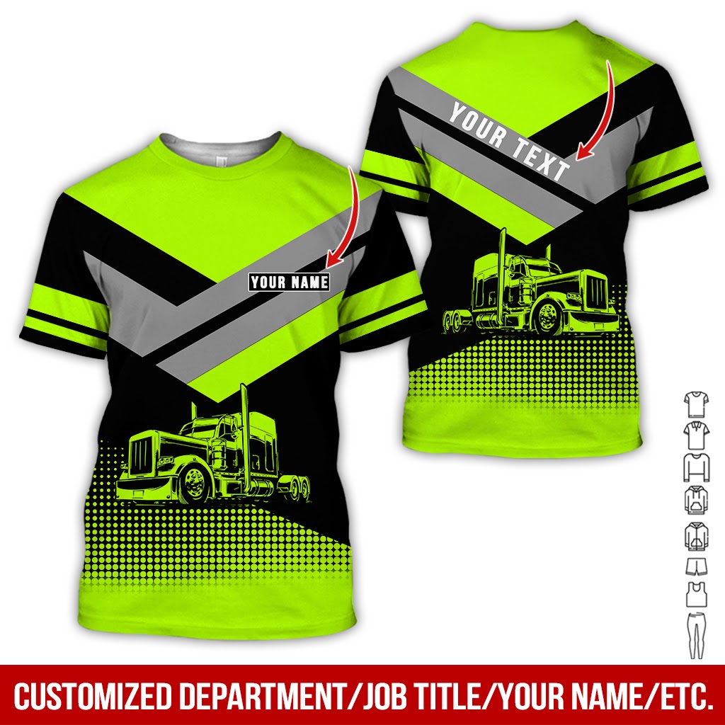 Custom Name Love Truck Shirt, Personalized Workwear Gift
