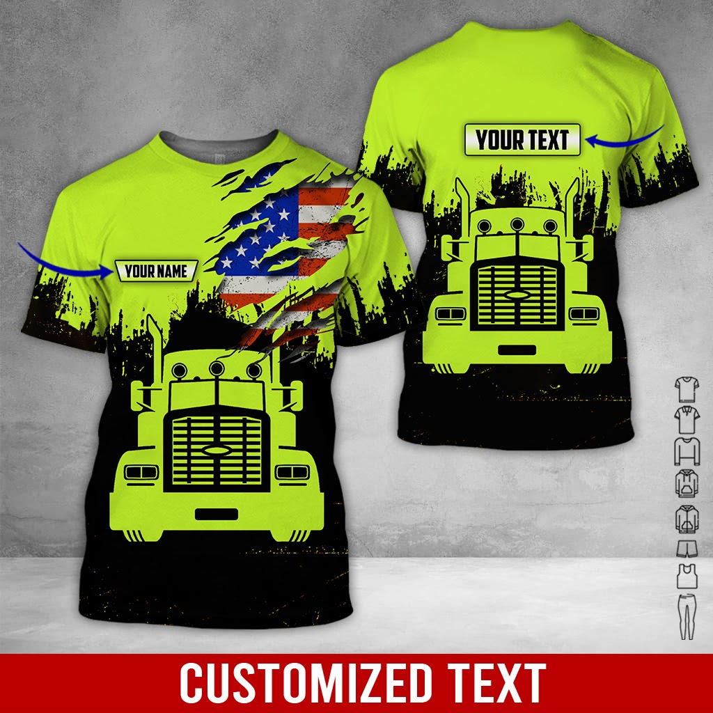 Customized Name and Text Love Tow Truck Printed Clothes, Best Gift for Tow Truck Fans