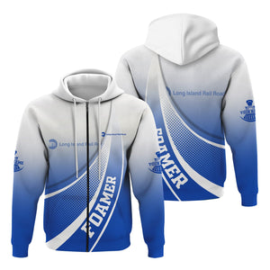 Railspirit Personalized Long Island Railroad Hoodie Railway-Themed Style Zip Up Hoodie Gift Idea For Trainspotter