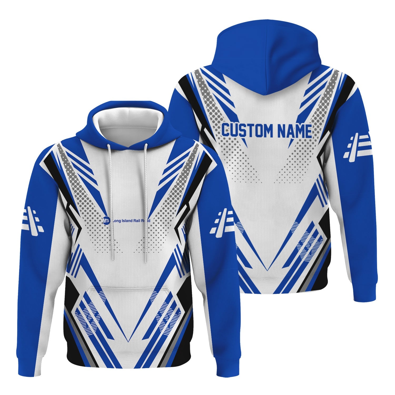 Railspirit Personalized Long Island Railroad Hoodie Railroad Tribute Design Train Zip Up Hoodie for Train Lovers