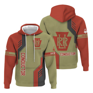 Railspirit Personalized Long Island Railroad Hoodie Unique Railway Style with Custom Job Train Zip Up Hoodie