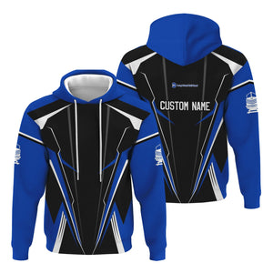 Railspirit Personalized Long Island Railroad Hoodie Lightning-Edge Design Train Zip Up Hoodie For Railroad Lovers