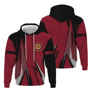 Railspirit Personalized Chicago Great Western Railroad Hoodie Lightning-Inspired Railway Style Zip Up Hoodie For Train Lovers