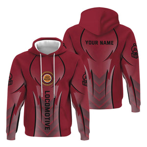 Railspirit Personalized Chicago Great Western Railroad Hoodie Striking Line Style Train Zip Up Hoodie For Locomotive Lovers