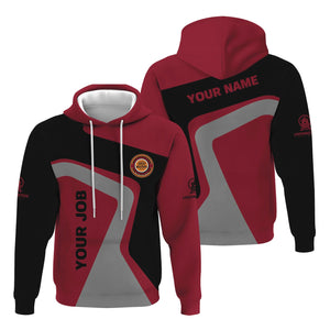 Railspirit Personalized Chicago Great Western Railroad Hoodie Unique Design with Custom Job Position Train Zip Up Hoodie