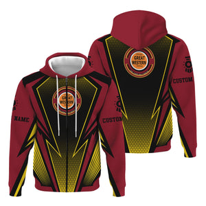 Railspirit Personalized Chicago Great Western Railroad Hoodie Lightning Graphic Style Zip Up Hoodie Gift Idea For Train Lover