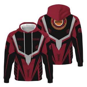 Railspirit Personalized Chicago Great Western Railroad Hoodie Workwear-Inspired with Custom Position Train Zip Up Hoodie