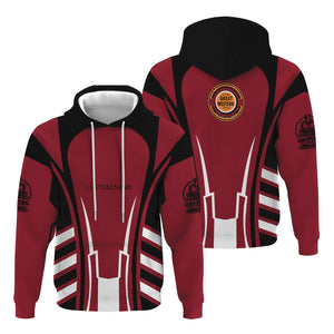 Railspirit Personalized Chicago Great Western Railroad Hoodie Striped Railroad Style Train Zip Up Hoodie All Over Print