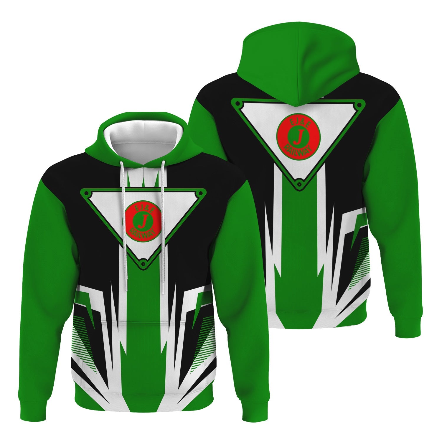 Railspirit Elgin Joliet And Eastern Railroad Hoodie Bold Graphic Style All Over Printed Zip Up Hoodie