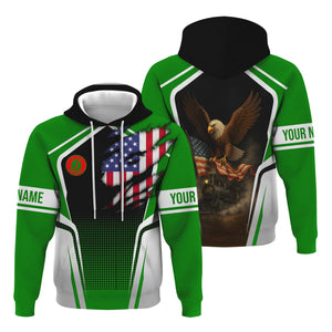 Railspirit Personalized Elgin Joliet And Eastern Railroad Hoodie American Eagle Vintage Train Zip Up Hoodie