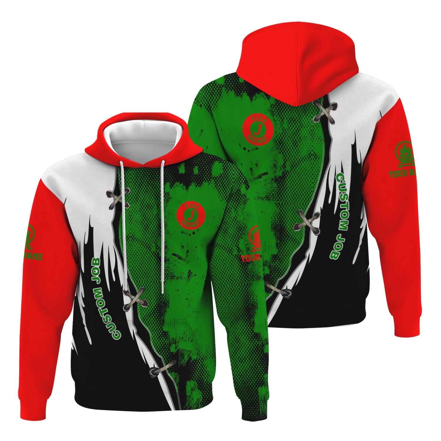 Railspirit Personalized Elgin Joliet And Eastern Railroad Hoodie Retro Stitches Design with Custom Position Train Zip Up Hoodie