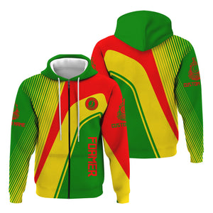 Railspirit Personalized Elgin Joliet And Eastern Railroad Hoodie Vibrant Striking Style Zip Up Hoodie For Rail Enthusiasts