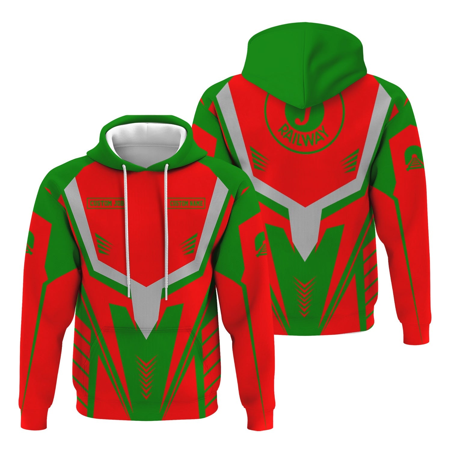 Railspirit Personalized Elgin Joliet And Eastern Railroad Hoodie Workwear-Inspired with Custom Position Train Zip Up Hoodie