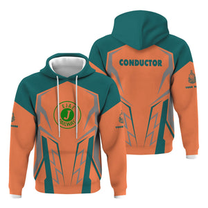 Railspirit Personalized Elgin Joliet And Eastern Railroad Hoodie Futuristic Design with Custom Job Train Zip Up Hoodie