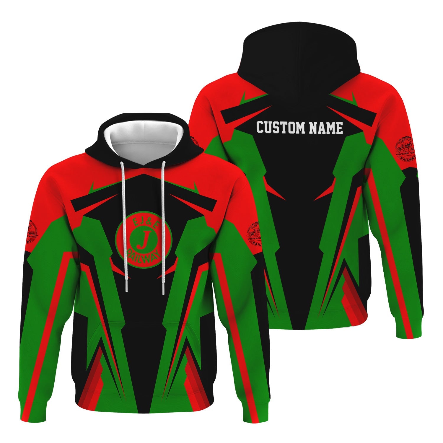 Railspirit Personalized Elgin Joliet And Eastern Railroad Hoodie Strong Line Style Train Hoodie Gift Idea For Train Lover