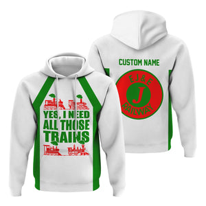 Railspirit Custom Name Elgin Joliet And Eastern Railroad Hoodie Yes I Need All Those Train Printed Zip Hoodie