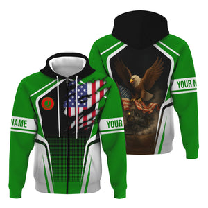Railspirit Personalized Elgin Joliet And Eastern Railroad Hoodie American Eagle Vintage Train Zip Up Hoodie