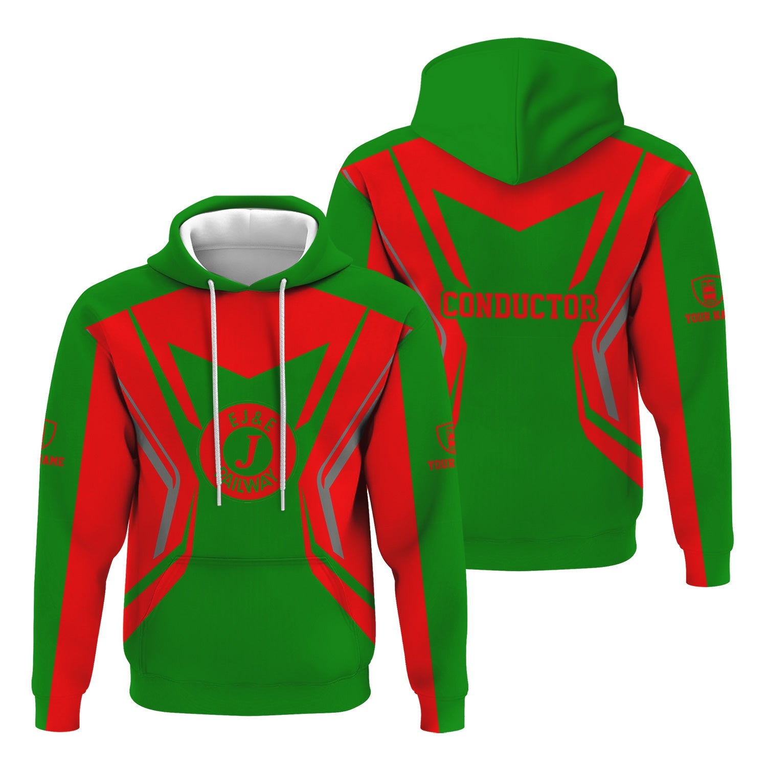 Railspirit Personalized Elgin Joliet And Eastern Railroad Hoodie Unique Style with Custom Job Train Zip Up Hoodie