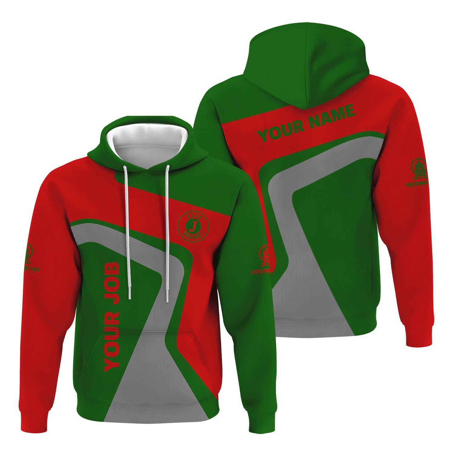 Railspirit Personalized Elgin Joliet And Eastern Railroad Hoodie Unique Design with Custom Job Position Train Zip Up Hoodie