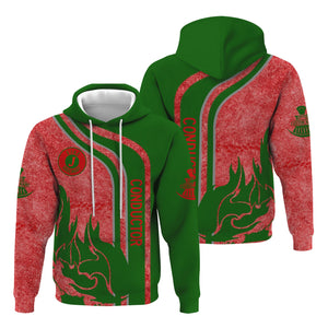 Railspirit Personalized Elgin Joliet And Eastern Railroad Hoodie Flame Design with Custom Job Position Train Zip Up Hoodie