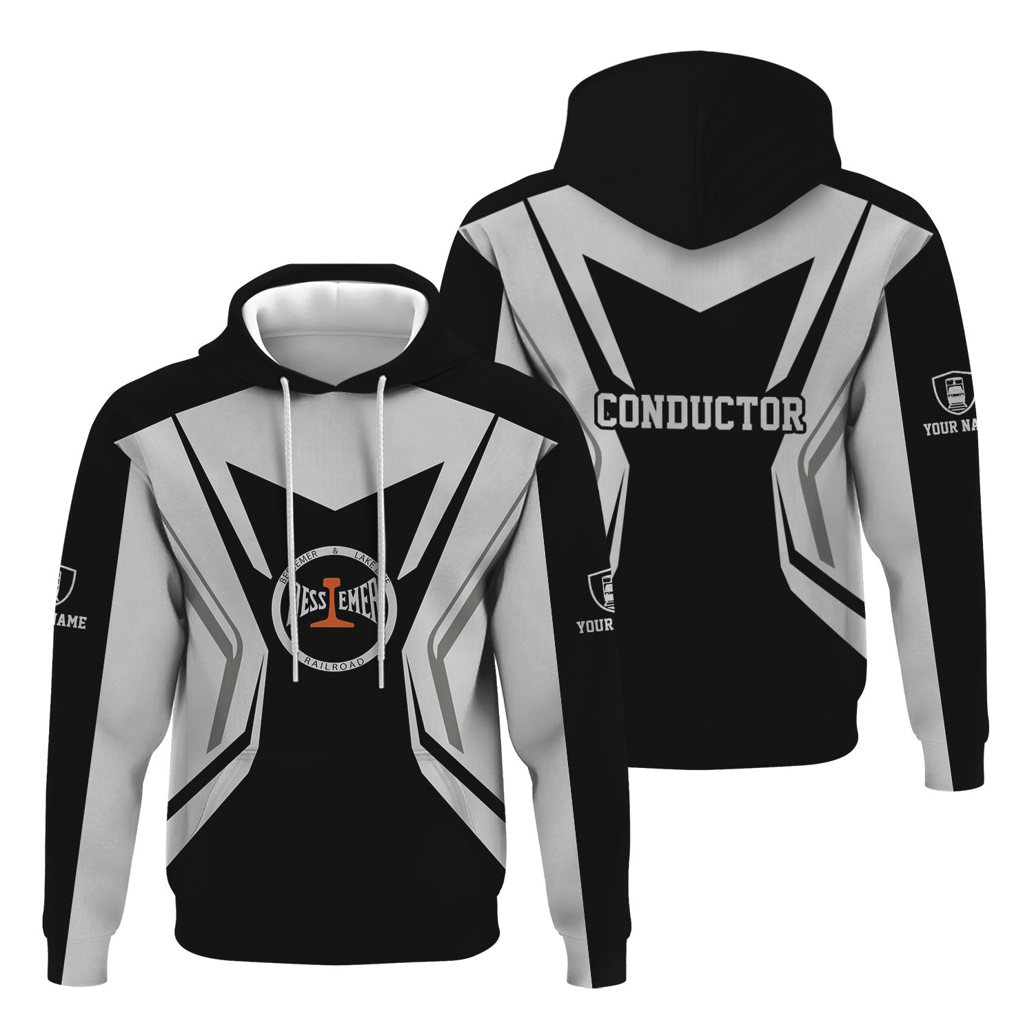 Railspirit Personalized Bessemer And Lake Erie Railroad Hoodie Unique Style with Custom Job Train Zip Up Hoodie
