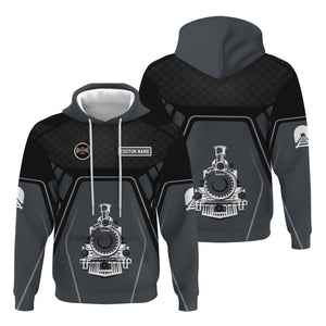 Railspirit Personalized Bessemer And Lake Erie Railroad Hoodie Steam Locomotive Engine Graphic Train Zip Up Hoodie All Over Print