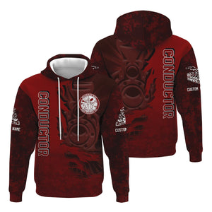 Railspirit Personalized Detroit & Mackinac Railroad Hoodie Blazing Style with Custom Position Train Zip Up Hoodie