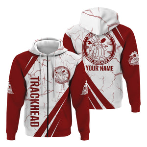 Railspirit Personalized Detroit & Mackinac Railroad Hoodie Crackle Texture Style Train Zip Up Hoodie For Trackhead