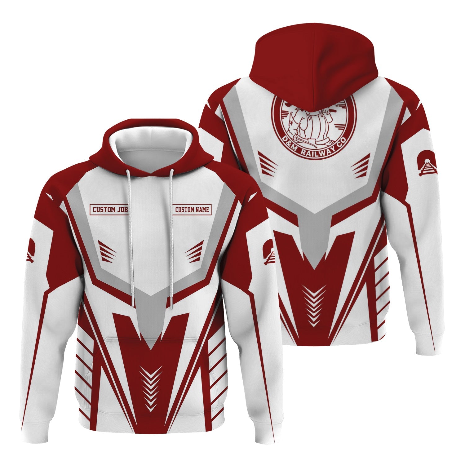 Railspirit Personalized Detroit & Mackinac Railroad Hoodie Workwear-Inspired with Custom Position Train Zip Up Hoodie