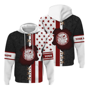 Railspirit Personalized Detroit & Mackinac Railroad Hoodie American Flag with Crack Effect Train Zip Up Hoodie