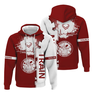 Railspirit Personalized Detroit & Mackinac Railroad Hoodie Engine Heartbeat and Track Love Style Zip Up Hoodie Gift Idea For Train Lovers