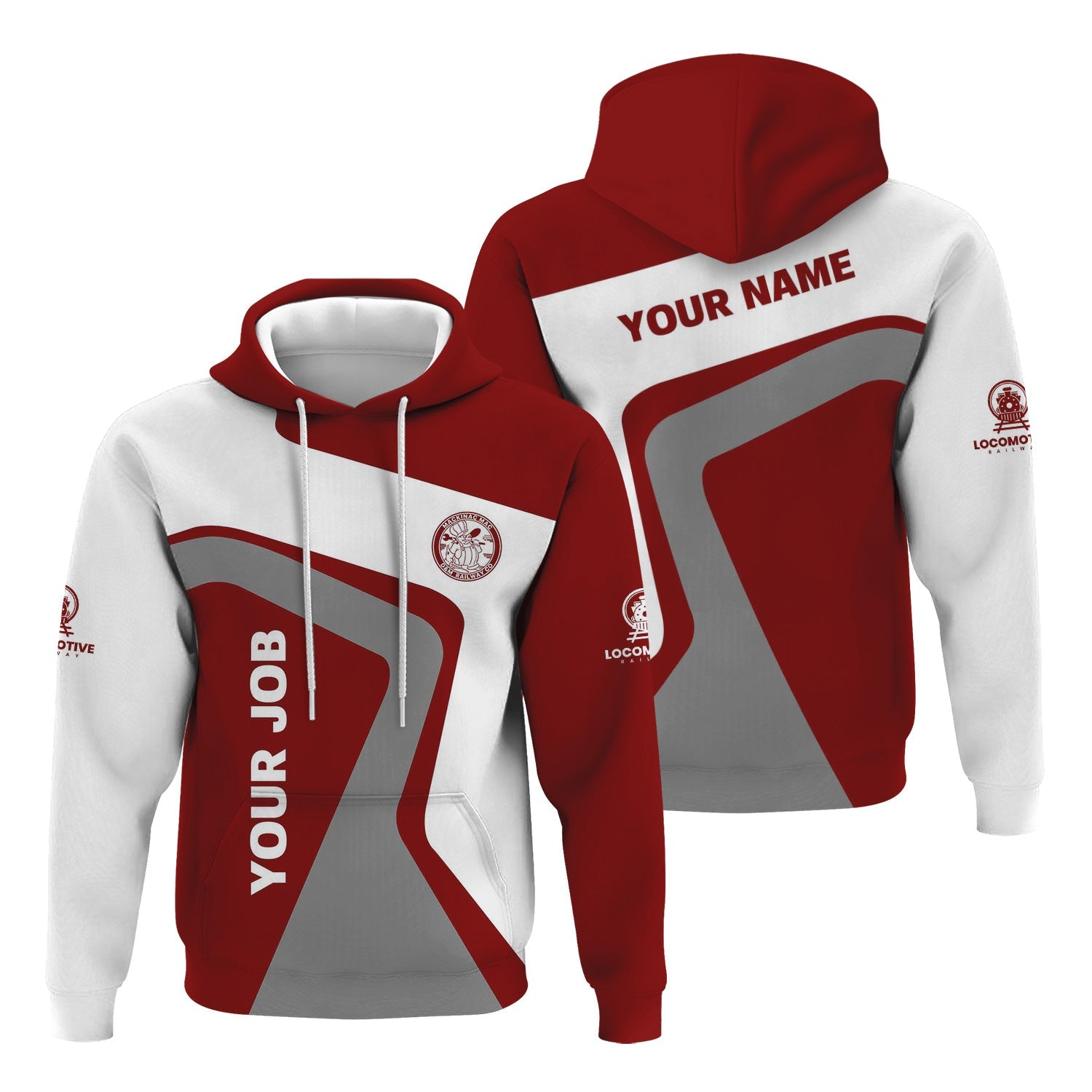 Railspirit Personalized Detroit & Mackinac Railroad Hoodie Unique Design with Custom Job Position Train Zip Up Hoodie