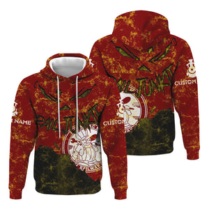 Railspirit Personalized Detroit & Mackinac Railroad Hoodie Torn Graphic Style Train Zip Up Hoodie For Rail Junkie