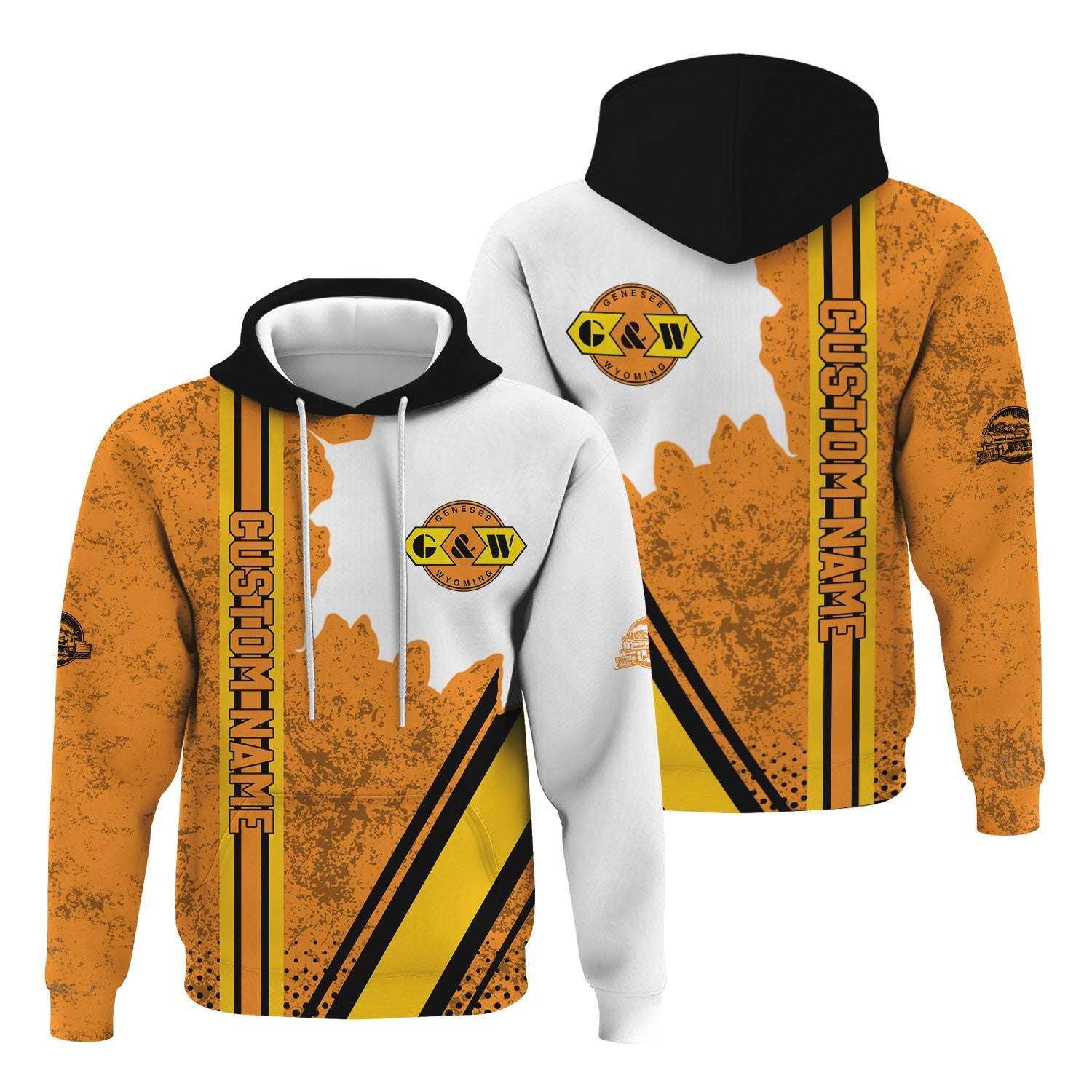 Railspirit Personalized Genesee & Wyoming Inc. Railroad Hoodie All Over Printed Unisex Zip Up Hoodie