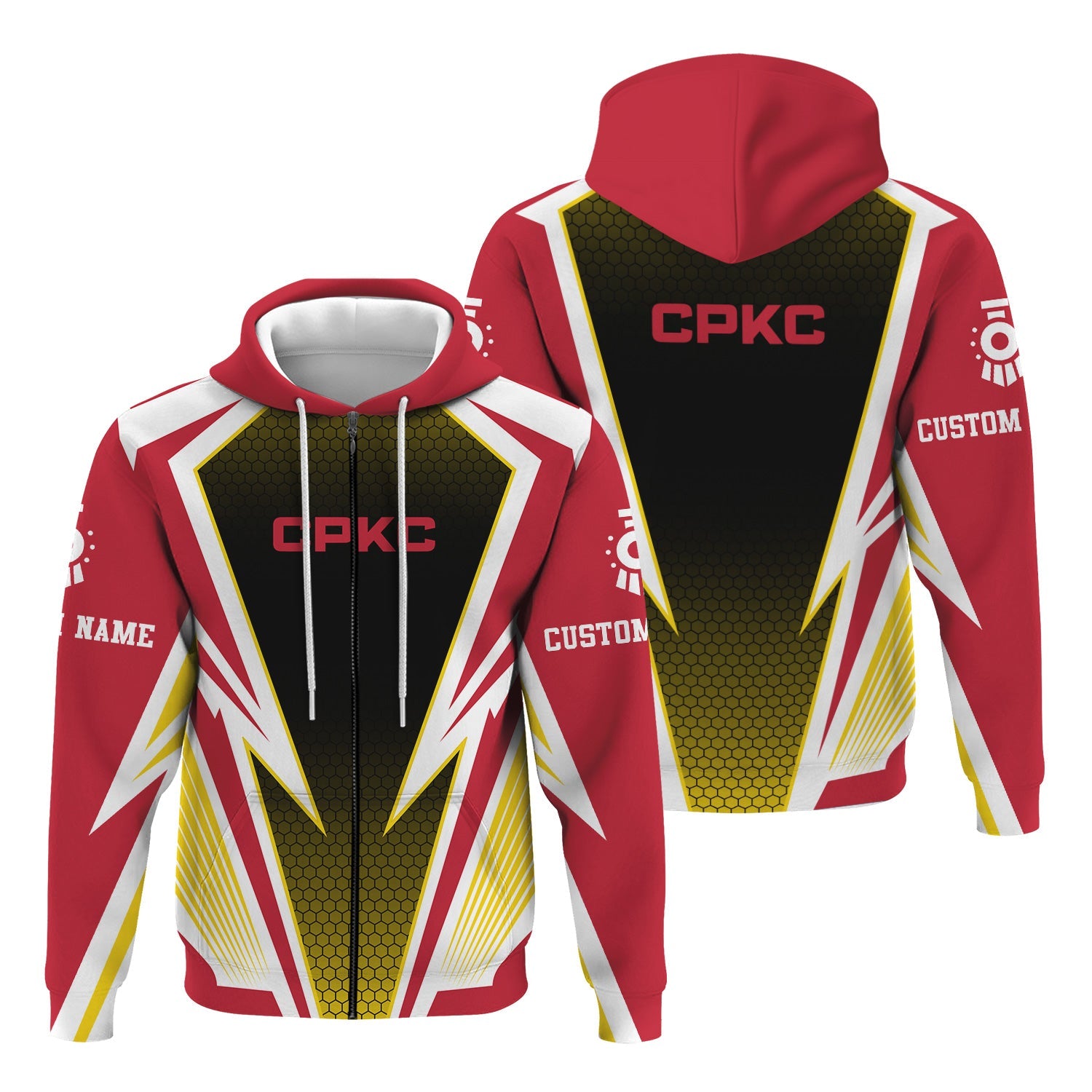 Railspirit Personalized Canadian Pacific Kansas City Hoodie Lightning Graphic Style CPKC Zip Up Hoodie Gift Idea For Train Lover