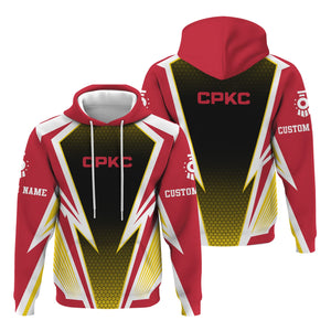 Railspirit Personalized Canadian Pacific Kansas City Hoodie Lightning Graphic Style CPKC Zip Up Hoodie Gift Idea For Train Lover